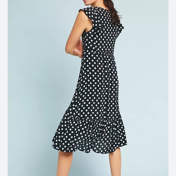 SOLD Maeve Anthropologie Gathered Tulip Polka Dot Dress 10P - Picture 4 of 10